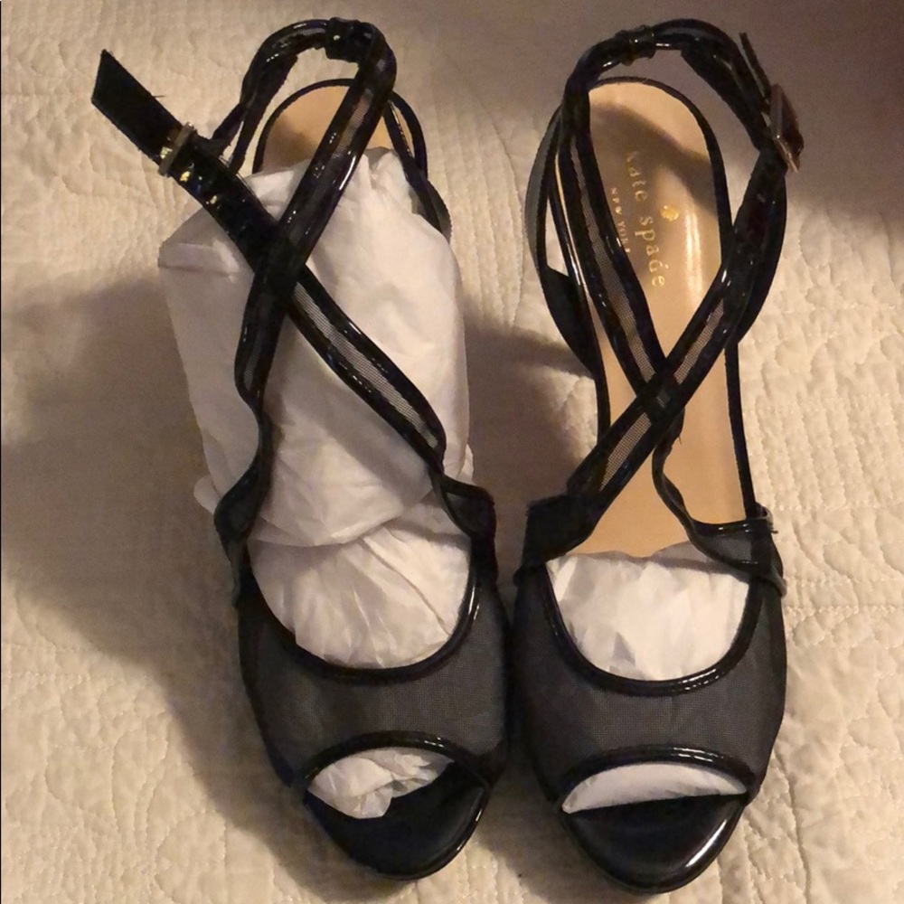 Kate Spade Mesh Patent  heels sz 8 EUC
